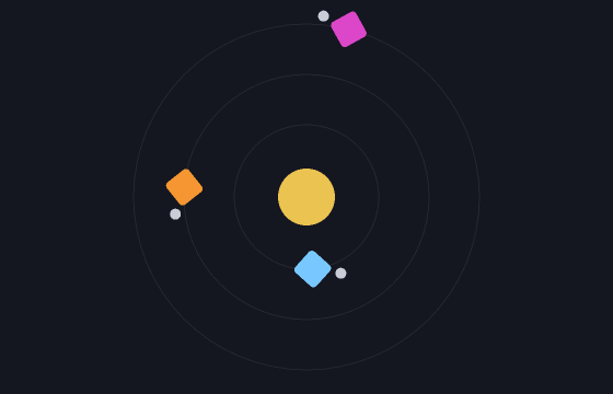 orbiting squares built with the transform stack